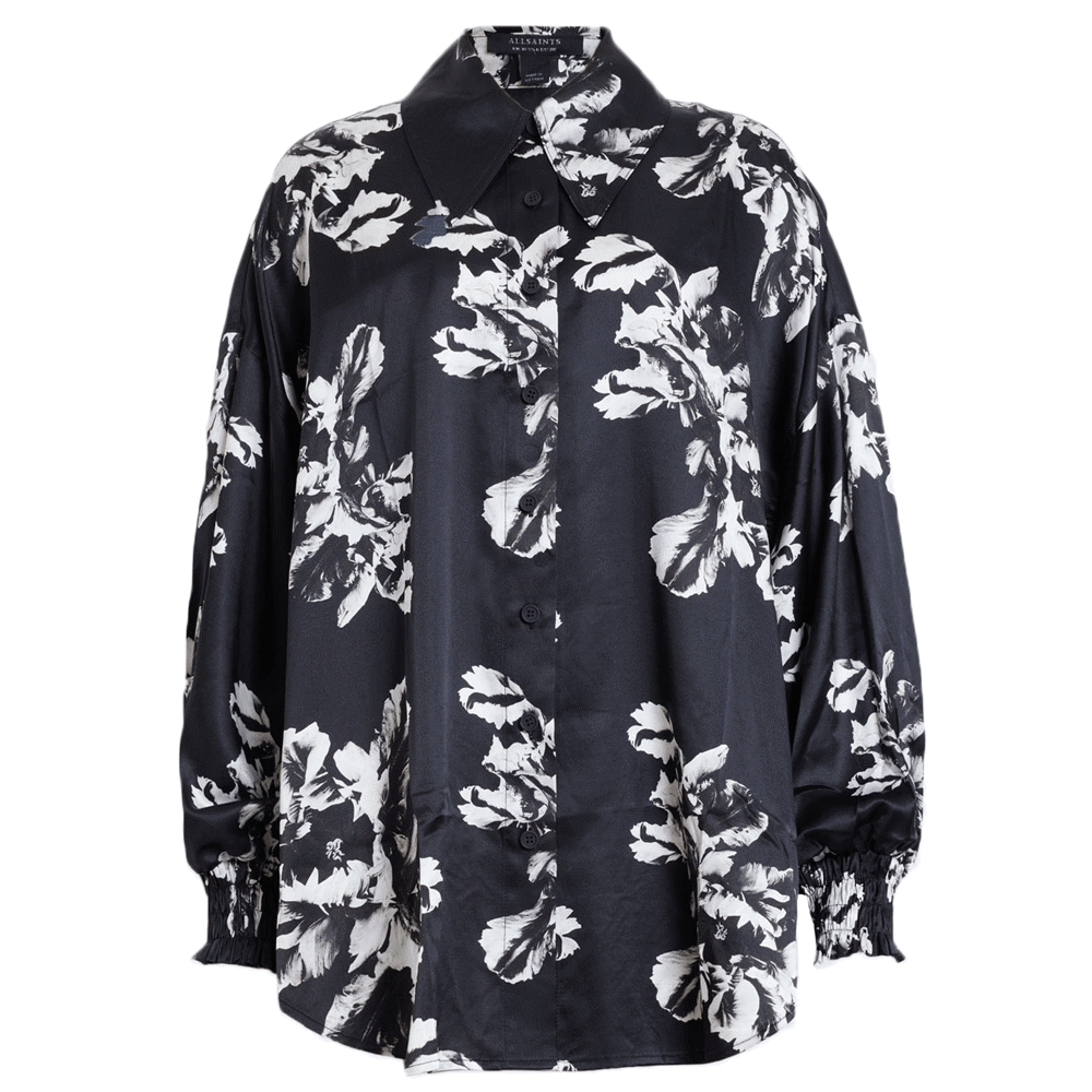 AllSaints Charli Relaxed Fit Silk Blend Shirt